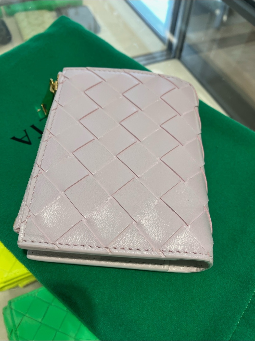 Bottega Veneta Bi-Fold Wallet in Light Pink